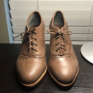 Custom Brown Heeled Oxfords